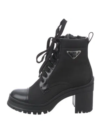 Pre-owned Prada Combat Boots In Black
