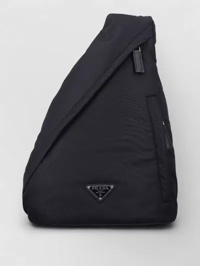 Prada Compact Crossbody Bag Adjustable Shoulder Strap In Black
