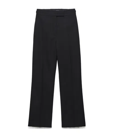 Prada Compact Gabardine Pants In Black