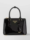 PRADA COMPACT LEATHER HANDBAG WITH DETACHABLE STRAP AND ACCESSORIES