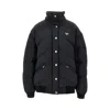 Prada Cotton Padded Jacket Stand-up Collar In Black