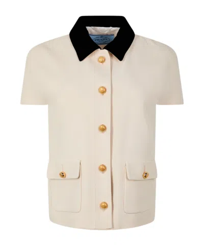 Prada Compact Short Sleeved Jacket In Pink