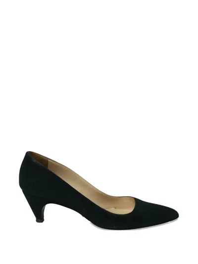 Pre-owned Prada Cone-heel Suede Pumps In Green