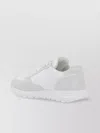 Prada Contemporary Leather Sneakers With Notched Platform