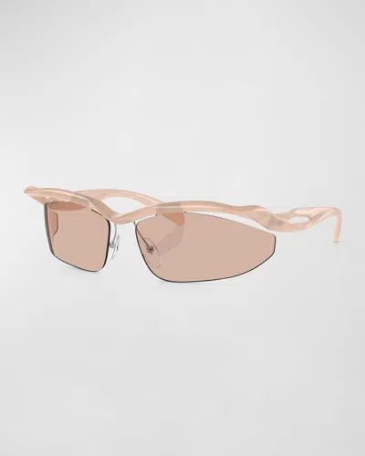 Prada Contemporary Propionate & Plastic Cat-eye Sunglasses In Lite Brown