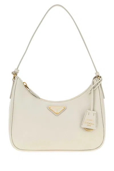 Prada Re-edition 2005 Saffiano Leather Bag In White