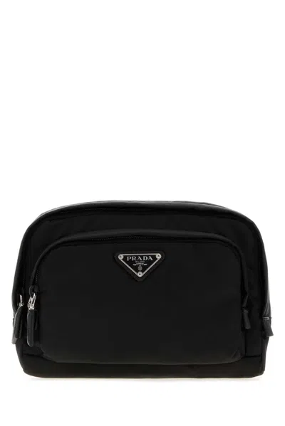 Prada Black Canvas Beauty Case