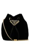 Prada Drawstring Velvet Bucket Bag