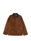 Prada Suede Caban Jacket Vintage Effect Collar In Brown