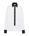 Prada White Poplin Oversize Shirt In White