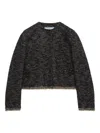 Prada Tweed Double-hem Single-breasted Jacket In Gray