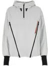 Prada Hooded Polyester Jacket With Elasticated Cuffs In Grey