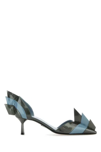 Prada Contrast-detail Leather Pumps In Multi
