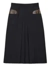 Prada Pleated Mohair And Wool Midi Skirt In Black