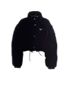 Prada Velvet Down Jacket In Black