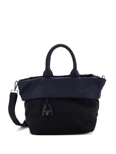 Pre-owned Prada Convertible Double Tessuto Small Tote Bag