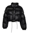 Prada Re-nylon Cropped Convertible Down Jacket In Black