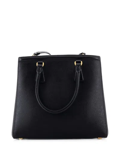 Pre-owned Prada Convertible Parabole Tote Saffiano Leather Small Shoulder Bag In Black