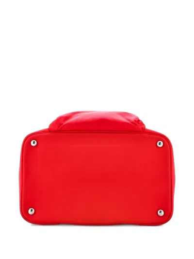 Pre-owned Prada Convertible Pet Carrier Re-nylon With Mesh Satchel In Red