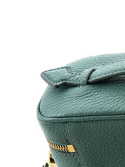 Pre-owned Prada Convertible Top Handle Vanity Vitello Daino Mini Shoulder Bag In Green