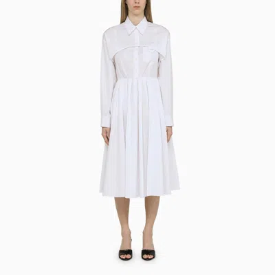 Prada Convertible White Dress In Bianco