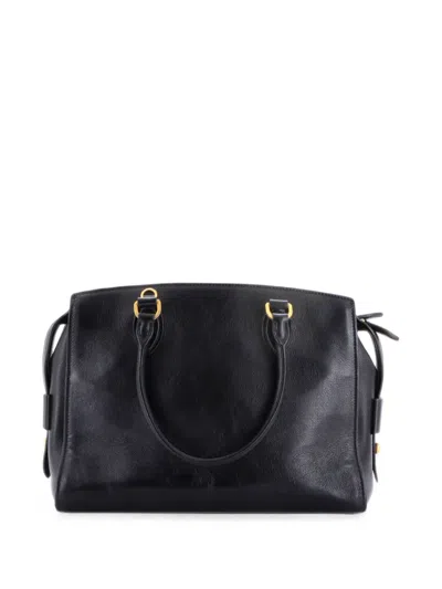 Pre-owned Prada Convertible Zip Around City Calfskin Medium Satchel In Black