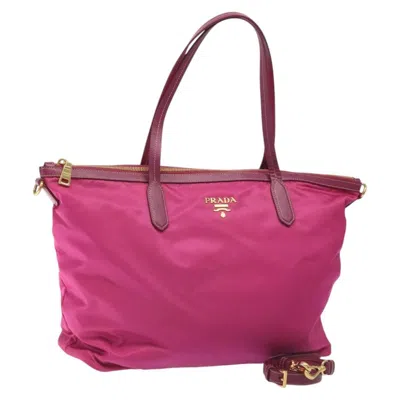 Pre-owned Prada Convertible Zip Tote Tessuto Nylon Tote Bag Bag () In Pink