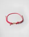 Prada Braided Rope Belt In Feuerrot/elfenbein