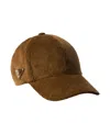 Prada Womens Brown Logo-plaque Corduroy Baseball Cap In Brown