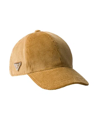 Prada Corduroy Baseball Cap In Brown