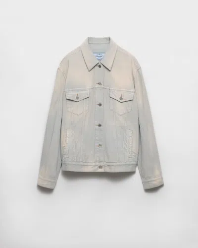 Prada Corduroy Blouson Jacket In Gray