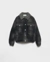Prada Corduroy Blouson Jacket In Gray