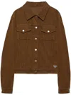 Prada Caramel-coloured Shirt Jacket In Corduroy In Brown