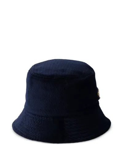 Prada Corduroy Bucket Hat In Blue