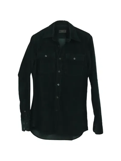 Pre-owned Prada Corduroy Button Shirt In Green