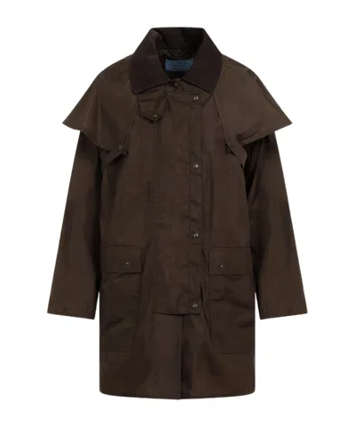 PRADA PRADA CORDUROY-COLLAR LONG-SLEEVED STORM JACKET