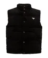 Prada Corduroy Down Vest In Black