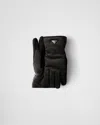 Prada Men's Napa Gloves With Triangle Logo In Schwarz