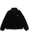Prada Mens Black Funnel-neck Corduroy-texture Cotton Jacket In Black