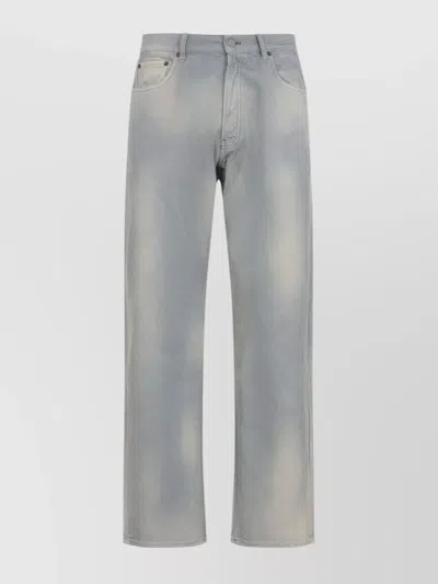 Prada Corduroy Mid-waist Straight Hem Trousers In Gray