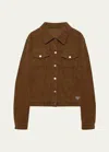 Prada Caramel-coloured Shirt Jacket In Corduroy In F098l Caramel