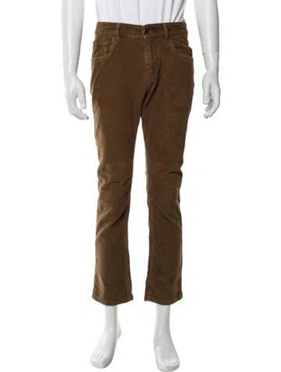 Pre-owned Prada Corduroy Pants In Neutral