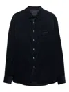 Prada Men's Cashmere And Cotton Corduroy Snap-front Overshirt In Blue