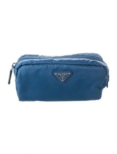 Pre-owned Prada Cosmetic Pouch In Blue