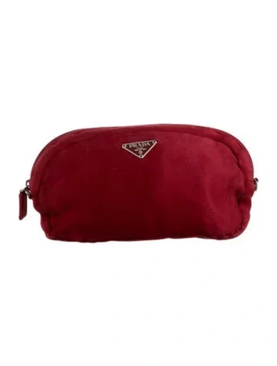 Pre-owned Prada Cosmetic Pouch In Red