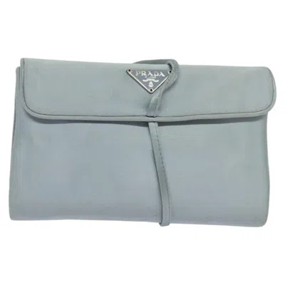 Pre-owned Prada Cosmetic Pouch Turquoise Synthetic Clutch Bag ()