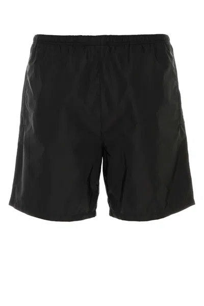 Prada Re Nylon Swimming Shorts Featuring Back Pocket In Black