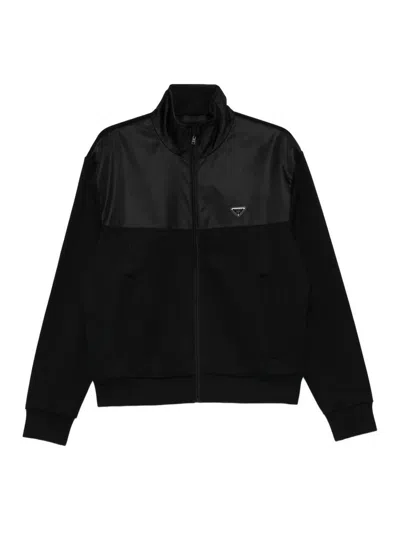 Prada Cotton And Re-nylon Jacket In Black
