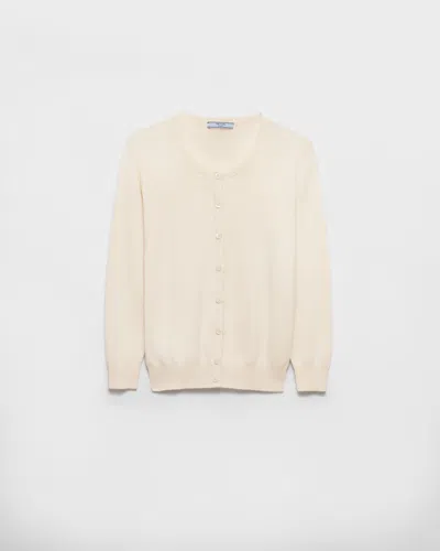 PRADA COTTON AND SILK KNIT CARDIGAN