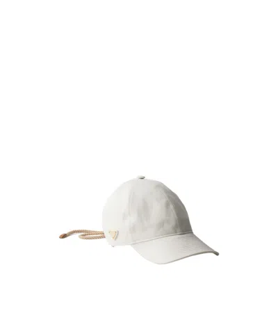 Prada Cotton Baseball Cap In White